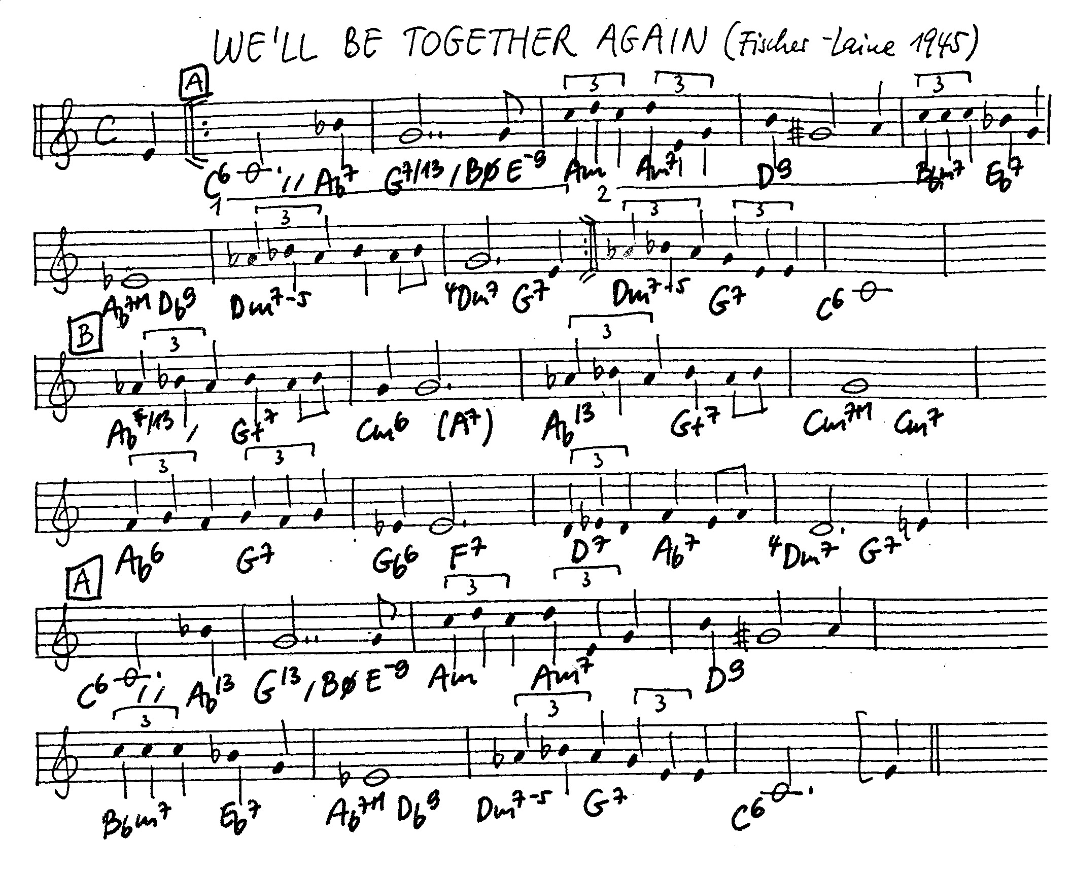 we'll be together again leadsheet – book us for your next 20s or gatsby event